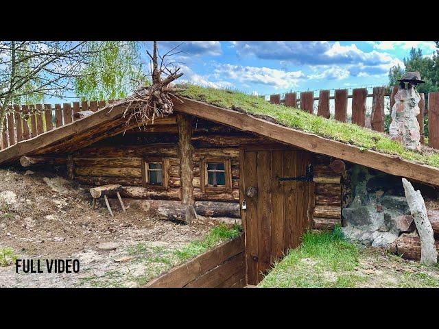 BUILDING of a Log HOUSE underground. 2-room DUGOUT: SAUNA and RELAXATION ROOM