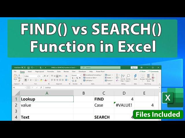 FIND() vs SEARCH() Function in Excel