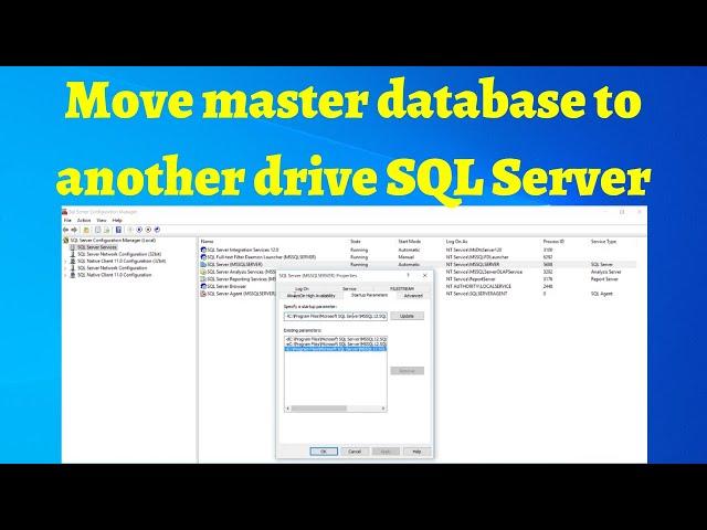 22 How do I move a master database from one drive to another in SQL Server?