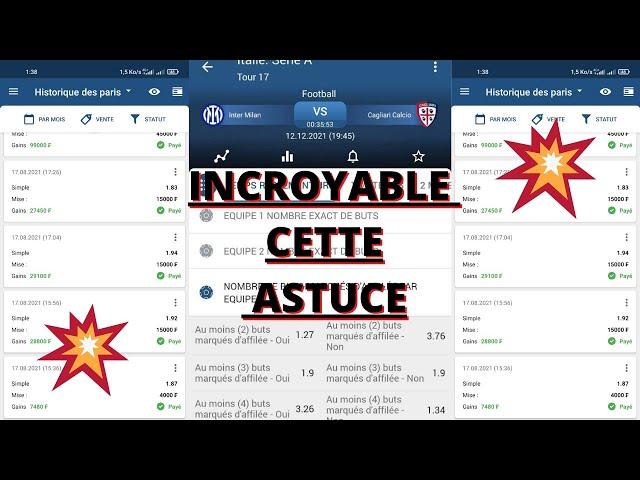 #1xbet, Incroyable  cette astuce me fait gagner 50000f par jour