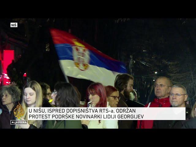 Niš: Ispred dopisništva RTS-a protest podrške novinarki Lidiji Georgijev