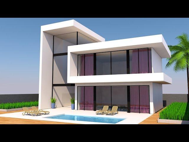 Cinema 4d Modeling Tutorial - Modern House | Cinema 4D Tutorial | C4D Tutorial