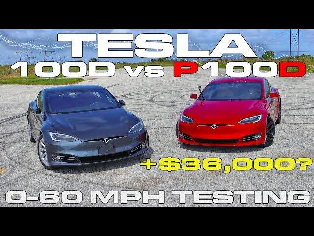 What does a 1 second difference from 0-60 MPH Look Like?  Tesla P100D vs 100D Drag Racing