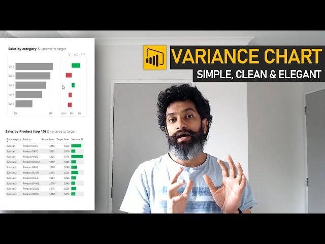 How to make variance chart in Power BI to measure performance