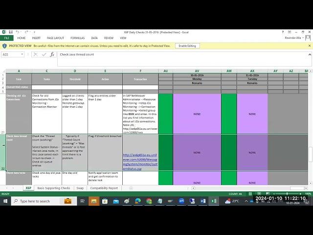 SAP BASIS DAILY MONITORING T-CODES