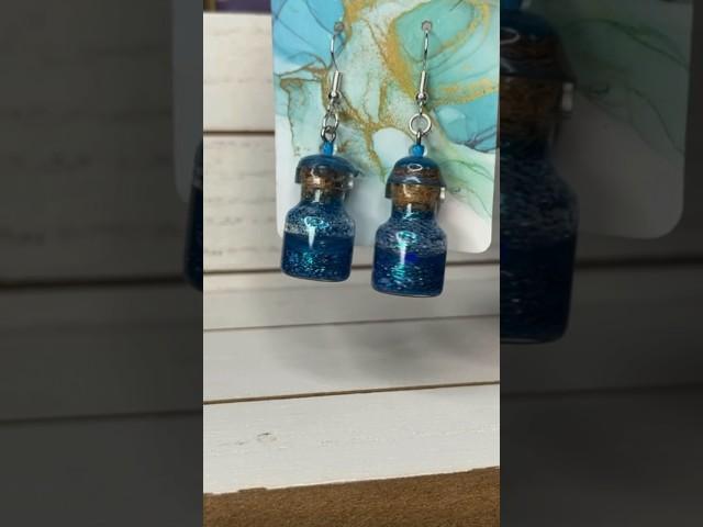 Blue Dreams Potion Bottle Earrings DIY #thegraceofganja #diy #art #earrings #handmadejewelry #witchy