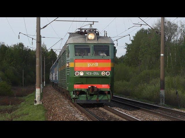 Until evening twilight. A variety of locomotives at the "300 km" station.