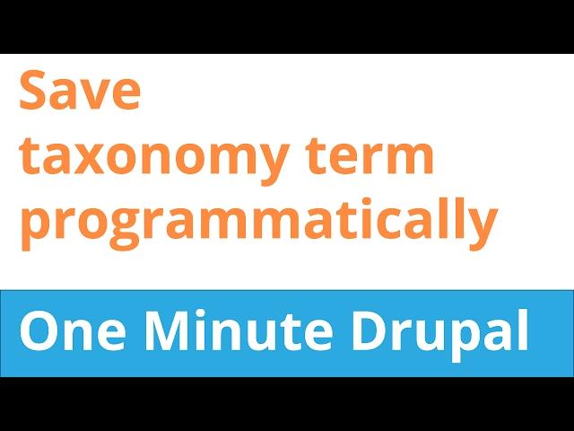 Drupal 7 - Save taxonomy term programmatically