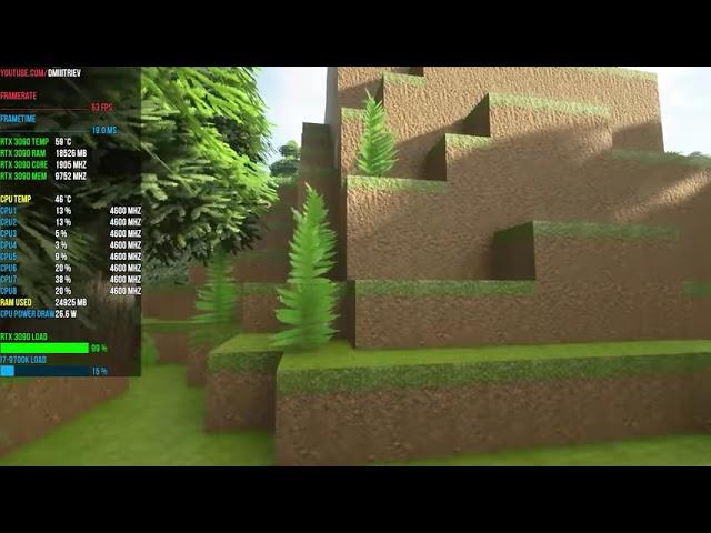 RTX 3090 Minecraft Stratum 2048x EXTREME settings   PTGI 12   Realistic Graphics   Ray Tracing mkv