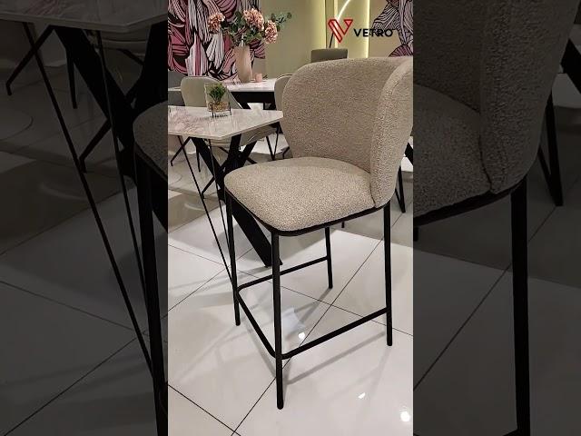 Напівбарний стілець Vetro Mebel B-300 Білий пісок Тканина Букле #стілець #swhome #homedecor