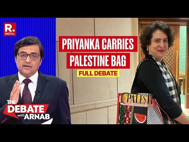 Debate With Arnab: Priyanka Carries Palestine Bag, BJP Calls It A 'Bag Of Appeasement'