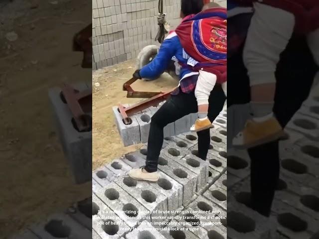 Human Forklift? This Guy's Brick-Stacking SPEED & PRECISION is INSANE!