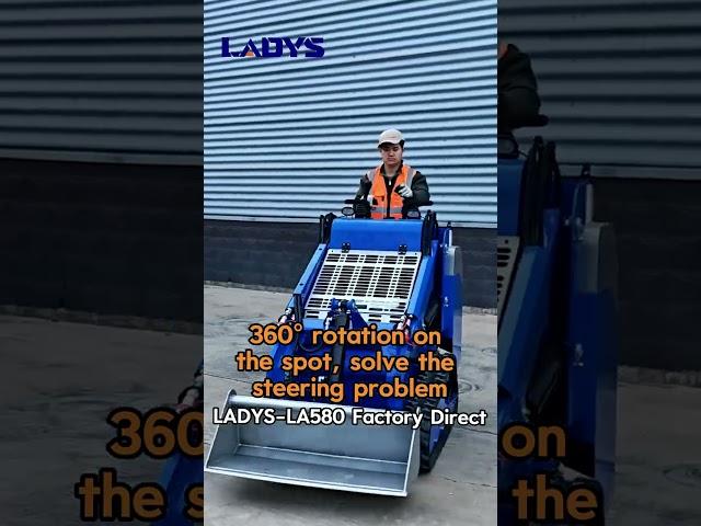 LADYS LA580 Mini Skid Steer Loader Epa Kubota Engine With  Attachment Set,Factory Direct Sales