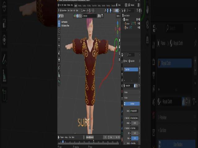 Make Easy Cloth in Blender 4.1 #shorts