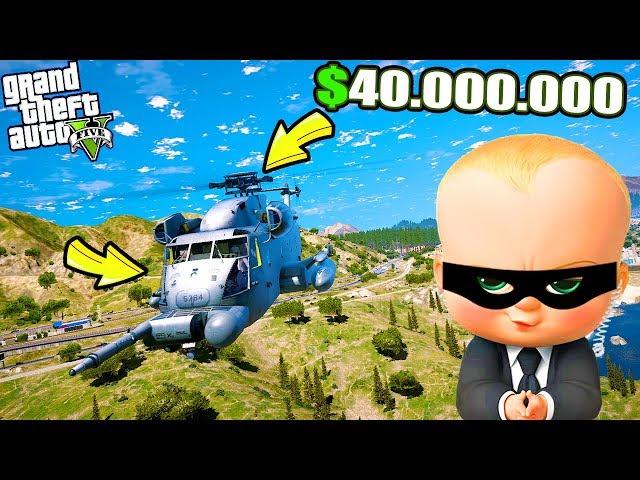 HIRSIZ BEBEK ÇETESİ DÜNYANIN EN PAHALI HELİKOPTERİNİ ÇALIYOR! -  GTA 5