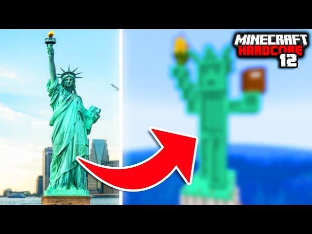 I Built the STATUE OF LIBERTY in Minecraft Hardcore!