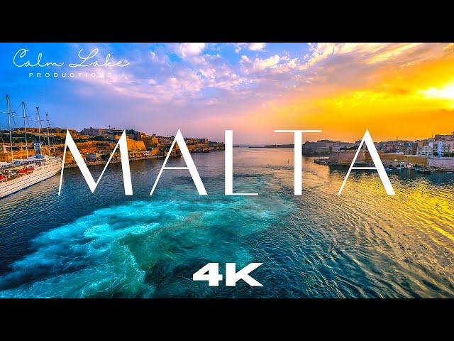 4K Malta | Visit Malta with Aerial Views and Ambient Music | Valletta Flying Drone Footage