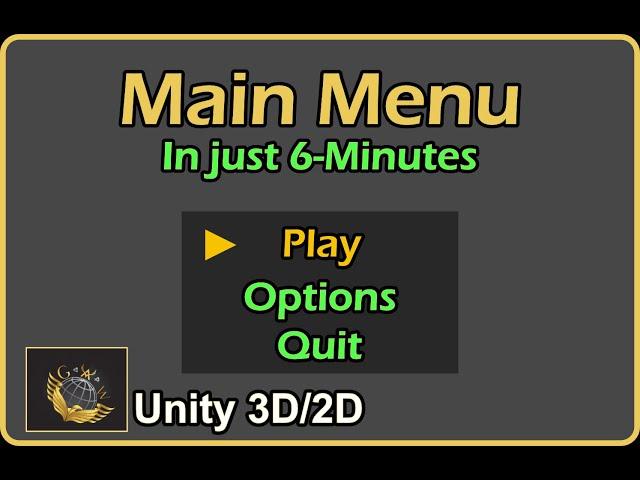 6 Minutes MAIN MENU Unity Tutorial