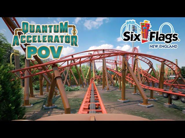 Quantum Accelerator Front Row POV Six Flags New England 2025 Roller Coaster