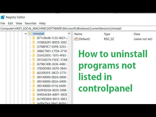 How to uninstall programs not listed in control panel | Settings & Registry Editor in Windows 10