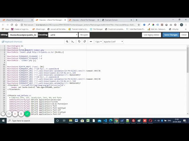 Remove  index.php from the URL using .htaccess