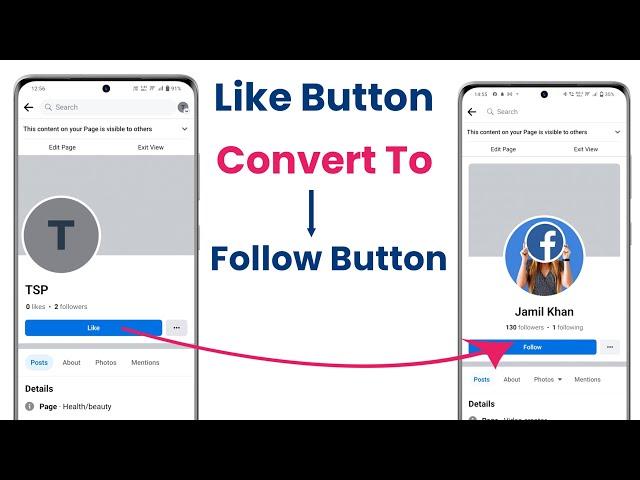 Facebook Page Par Follow Button Kaise Lagaye Like Ke Badle | Like Button Convert To Follow Button