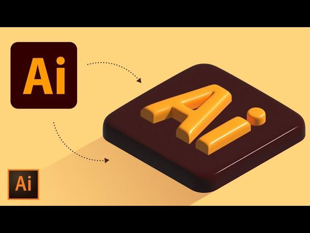 Как сделать 3D иконку в Adobe illustrator | Как сделать объемную иллюстрацию УРОКИ Adobe illustrator