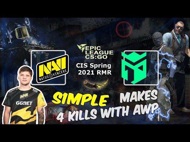 S1mple makes 4 kills with AWP, Natus Vincere vs Entropiq, EPIC League CIS 2021