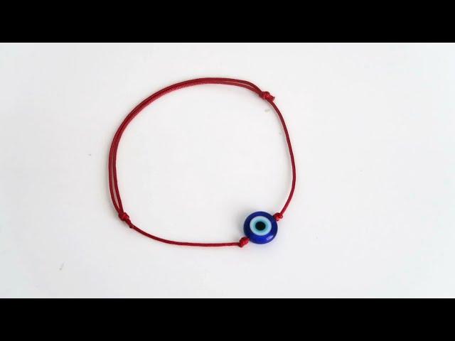 Lucky Red String Bracelet with Blue Evil Eye Bead | Kabbalah Bracelet