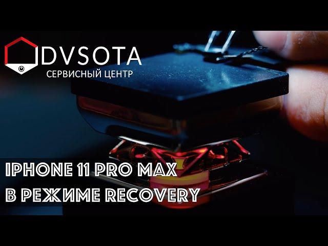 iPhone 11 Pro Max в режиме Recovery ( iPhone 11 PM висит на шнурке) мы ждали более сложный ремонт