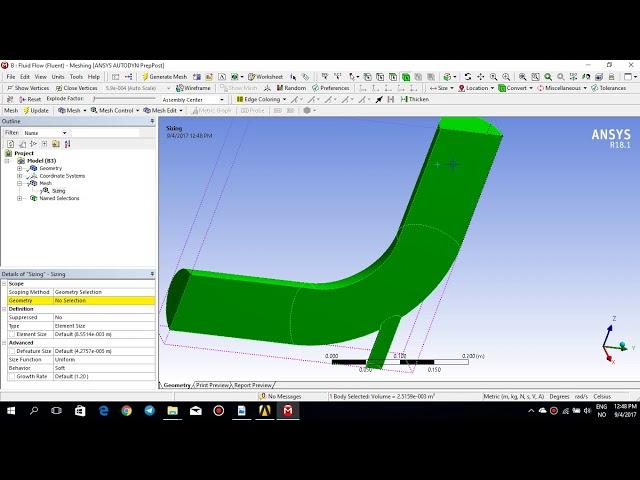 Ansys Fluent Tutorials-1- Bended pipeline