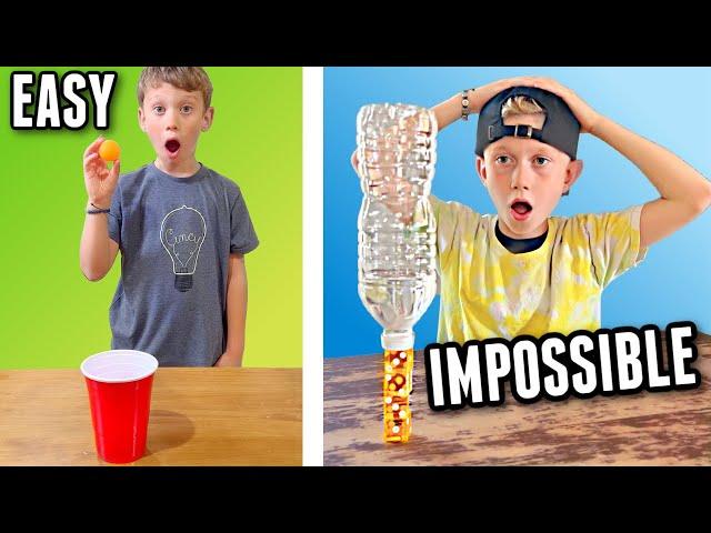 50 EASY vs 1 IMPOSSIBLE Trick Shots