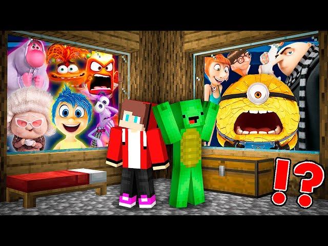 JJ and Mikey HIDE from Despicable Me 4 and Inside Out 2 Characters in Minecraft Maizen