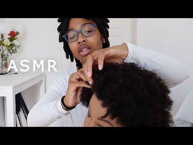 ASMR | Finger Detangling (type 4 curls) & Whisper Rambles | Mannequin Hair Play