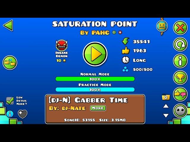 SATURATION POINT'' 100% Insane Demon By PAHC Geometry Dash