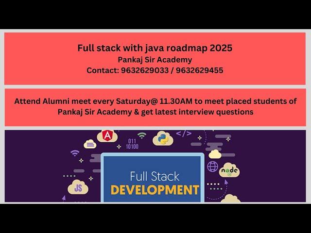 Fullstack with java - Syllabus Roadmap by Pankaj Sir - Contact 9632629033