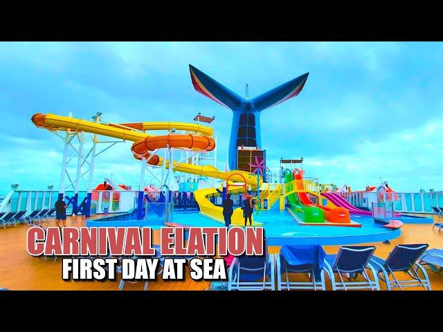 A Day At Sea | Carnival Elation | Atlantic Ocean | 2nd Day