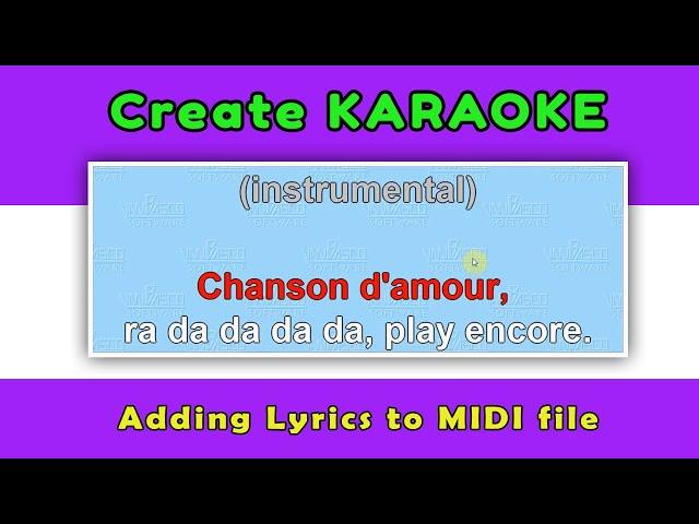 Adding Lyrics to midi file - create karaoke