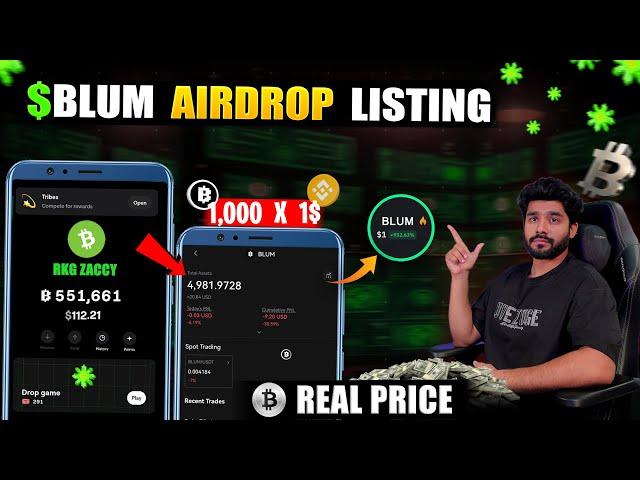 BLUM AIRDROP LISTING || BLUM PRICE 0.6$ || BLUM AIRDROP WITHDRAWAL | BLUM AIRDROP PRICE AND LISTING