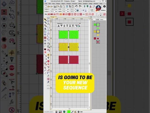 Do you know how to sequence objects "by selects" in Wilcom?