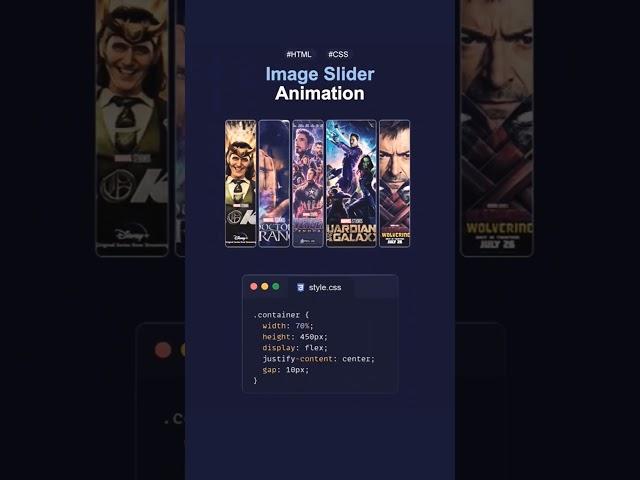 Image Slider Animation using HTML & CSS!  #shorts #webdesign #slideranimation #slider #coding