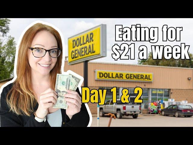 Eating for $21 a Week at Dollar General! Day 1 & 2