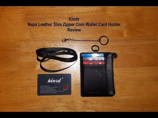 Kindz Napa Leather Slim Zipper Coin Wallet Card Holder Review