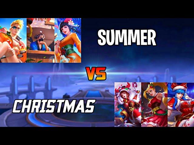 MOBILE LEGENDS SUMMER SQUAD VS WINTER SQUAD 1VS1 FIGHT | SUMMER FESTIVAL VS WINTER CARNIVAL