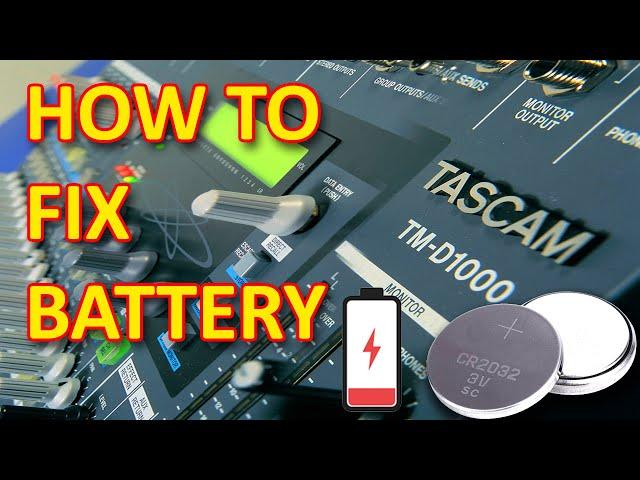 Tascam TM-D1000 / TM-D8000 battery repair replacing