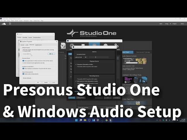 Learn Studio One 5 |  Setting Up & Troubleshooting Windows Audio