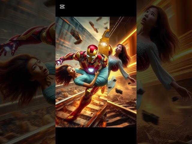 Spiderman rescues a girl from the train line #spiderman #avengers #avatar #spiderman2 #shorts