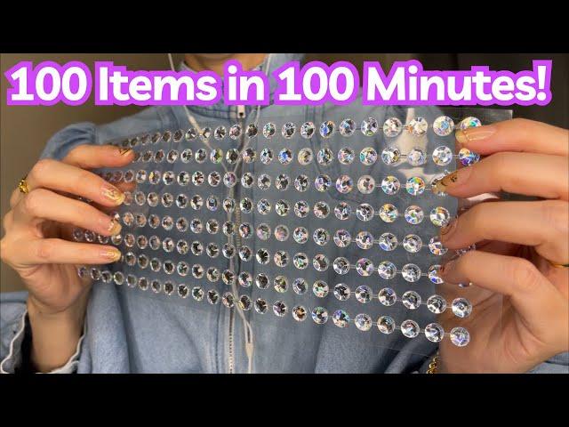 ASMR * 100 Items in 100 Minutes! * Fast Tap/Scratch/Crinkling * Soft Spoken * ASMRVilla