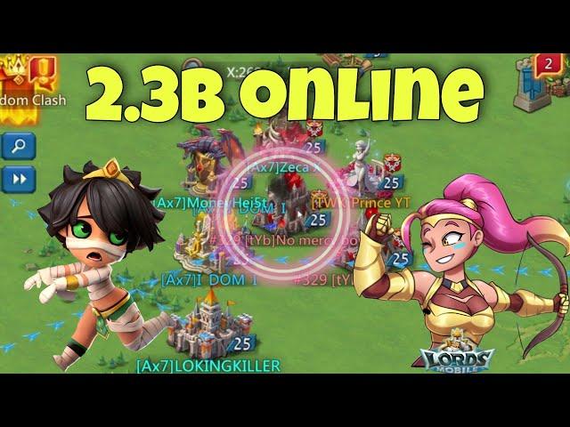 Lords Mobile - Big online targets over 2b might. Destroying them on KVK with DOM account