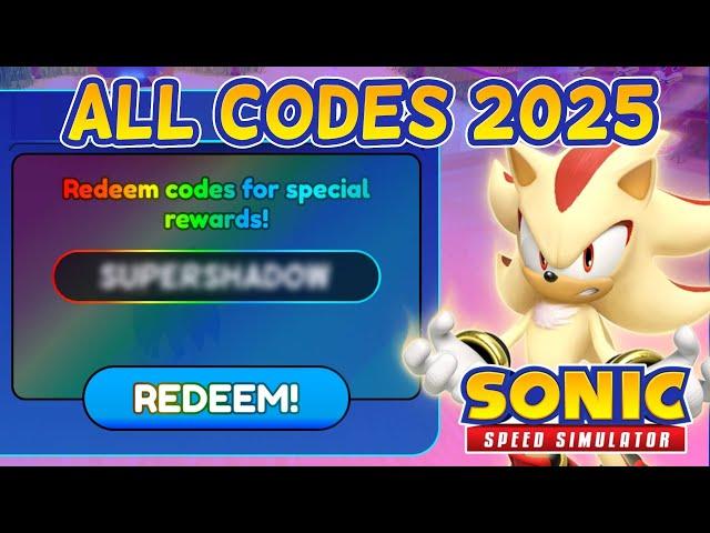 All working codes in Sonic Speed Simulator 2025!